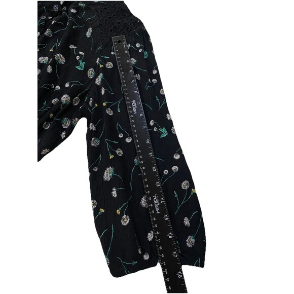 Torrid Black Floral Eyelet Lace Inset Babydoll Top Size 2 (18/20 2X) 3/4 Sleeve - Picture 11 of 11